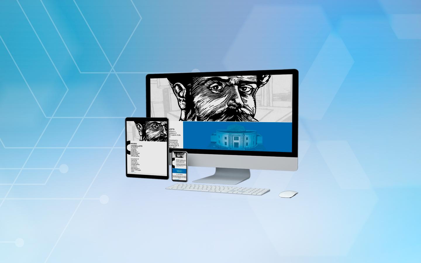 desktop, tablet e smartphone mostrano homepage del sito web Museo Duilio Cambellotti